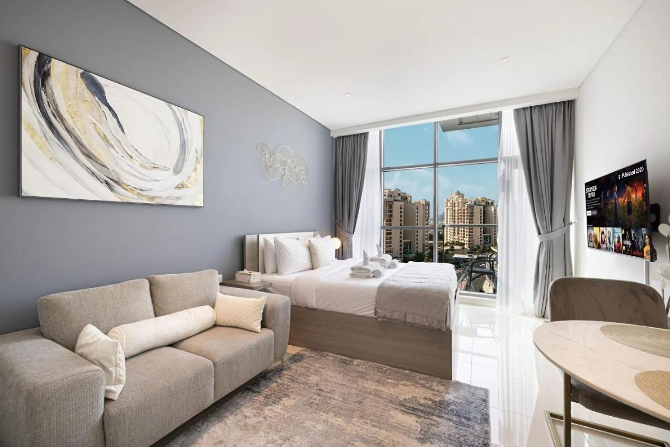 Seven Palm Apartment With Private Beach Access And Infinity Pool Dubaj